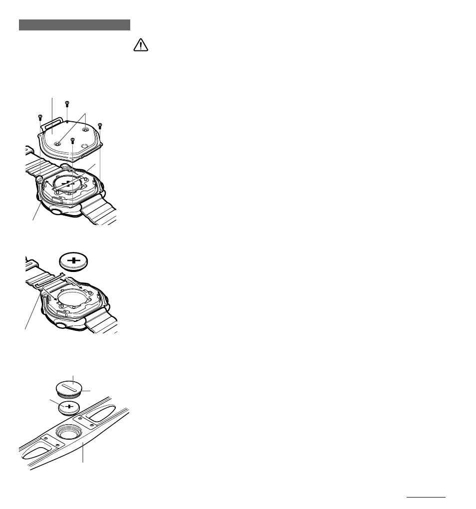 Replacing battery, Main unit, Wireless heart rate sensor | CatEye MSC-2Dx User Manual | Page 28 / 33