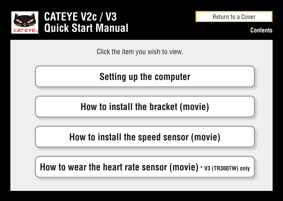 Cateye v2c / v3 quick start manual | CatEye CC-TR200DW User Manual | Page 4 / 24