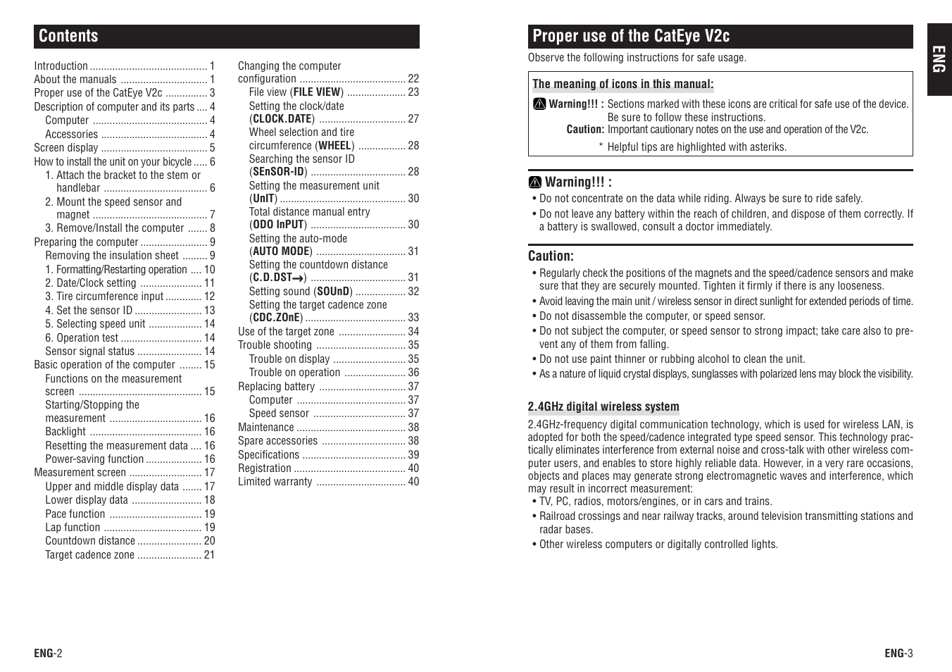 CatEye CC-TR200DW (V2c) User Manual | Page 2 / 21