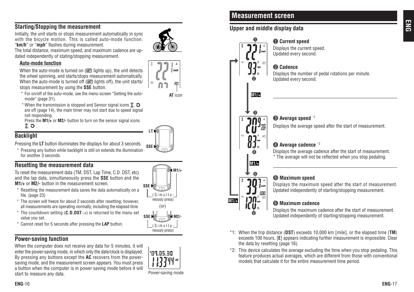 Measurement screen | CatEye CC-TR200DW (V2c) User Manual | Page 9 / 21