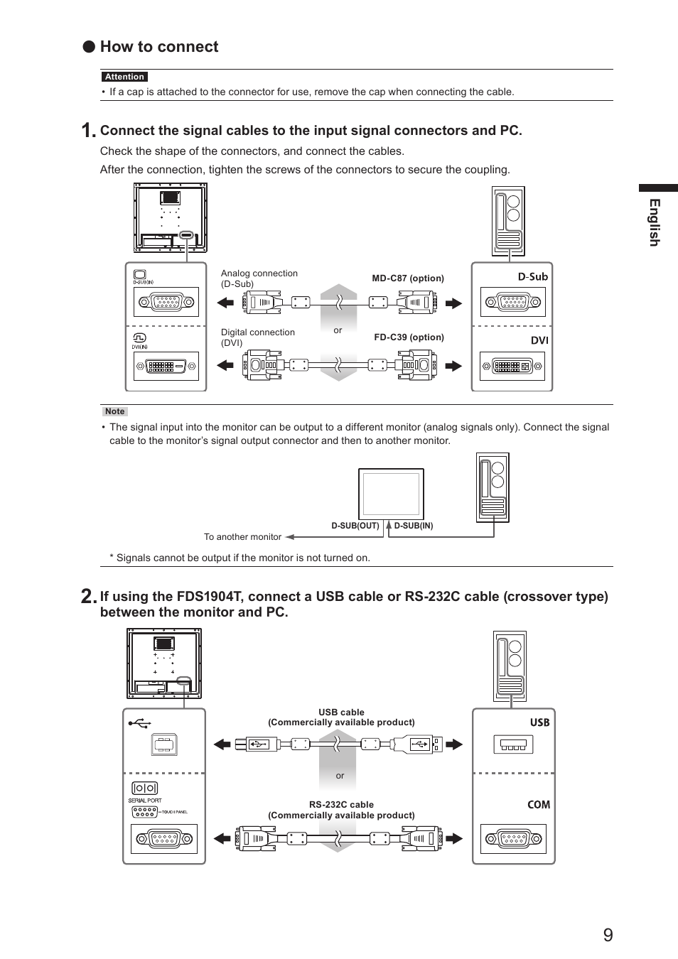 How to connect | Eizo DuraVision FDS1904 取扱説明書 User Manual | Page 29 / 72