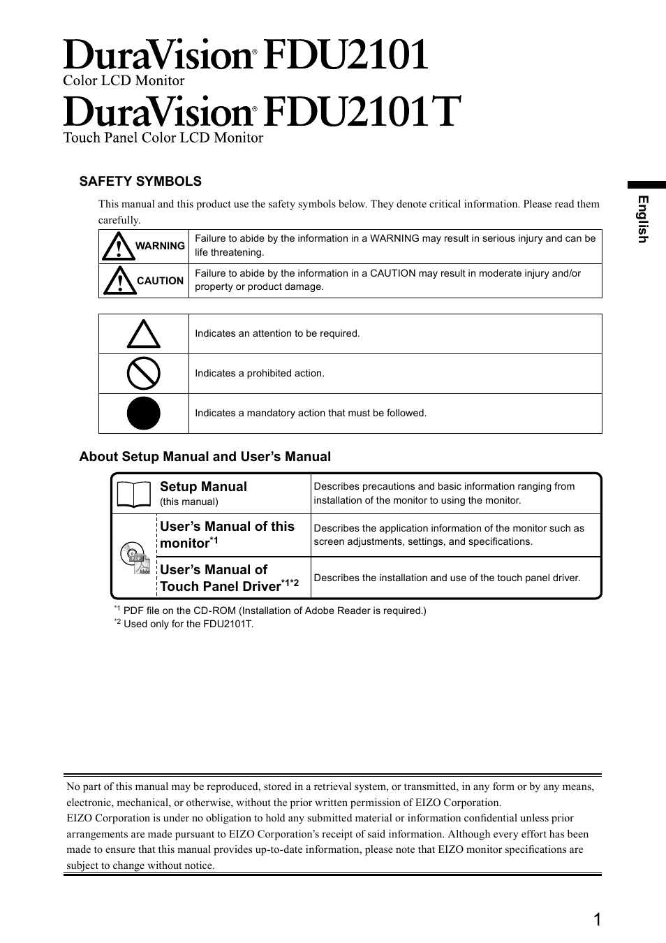 Eizo DuraVision FDU2101 / FDU2101T 取扱説明書 User Manual | Page 13 / 31