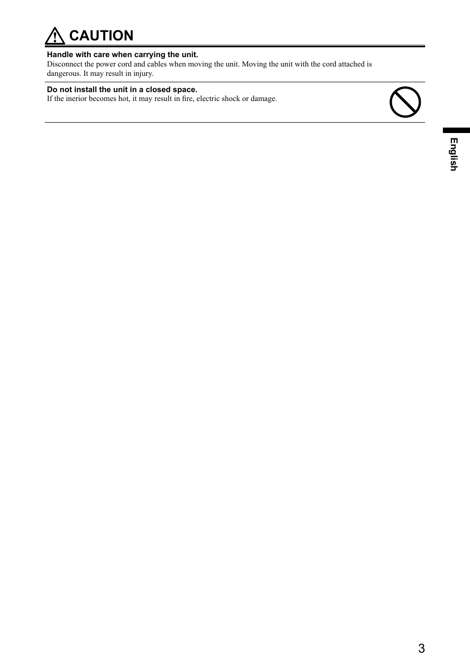 Caution | Eizo DuraVision FDX1501 / FDX1501T 取扱説明書 User Manual | Page 16 / 58