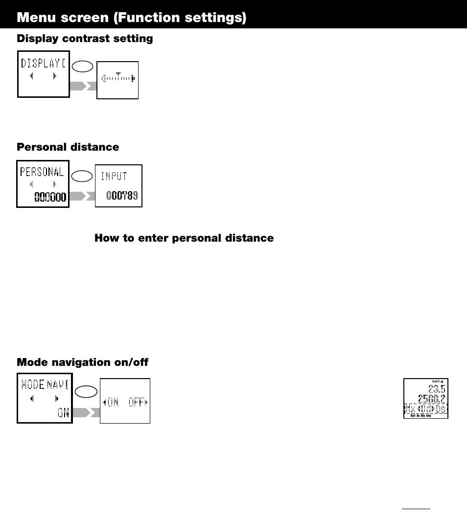 Optional parts, Limited warranty, Menu screen (function settings) | CatEye OS1.1 User Manual | Page 13 / 20