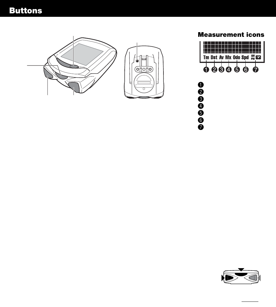 N buttons, Setup -5, Buttons | CatEye OS1.1 User Manual | Page 3 / 20