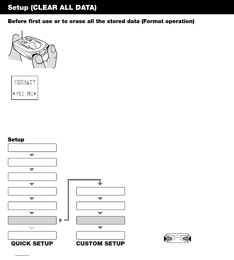 Setup (clear all data) | CatEye OS1.1 User Manual | Page 4 / 20