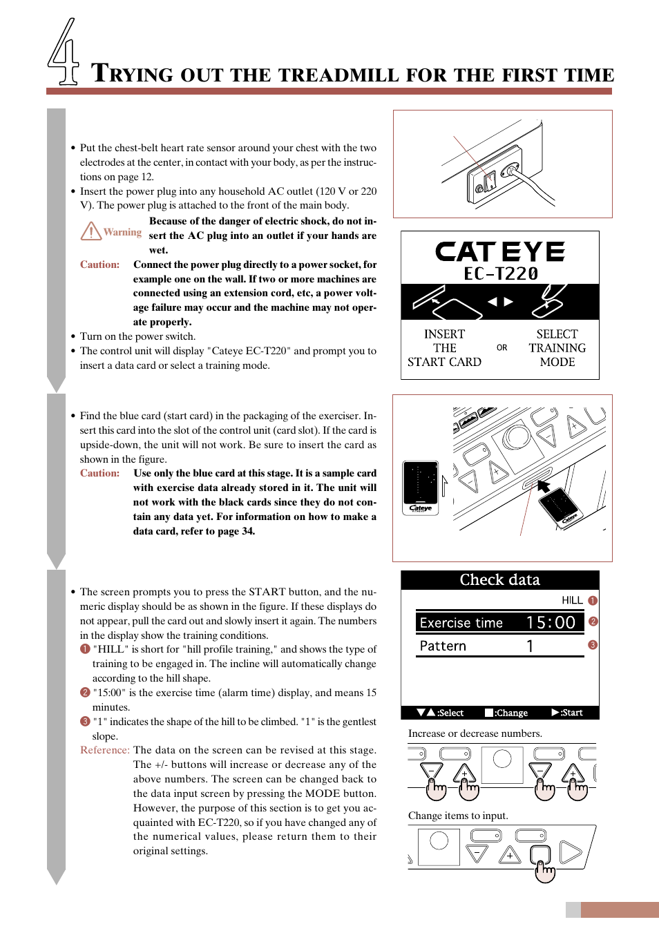 Rying, Treadmill, First | Time | CatEye EC-T220 User Manual | Page 13 / 44