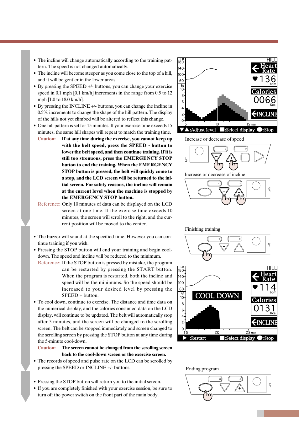 End the program, Finish your training, Continue the training | CatEye EC-T220 User Manual | Page 31 / 44