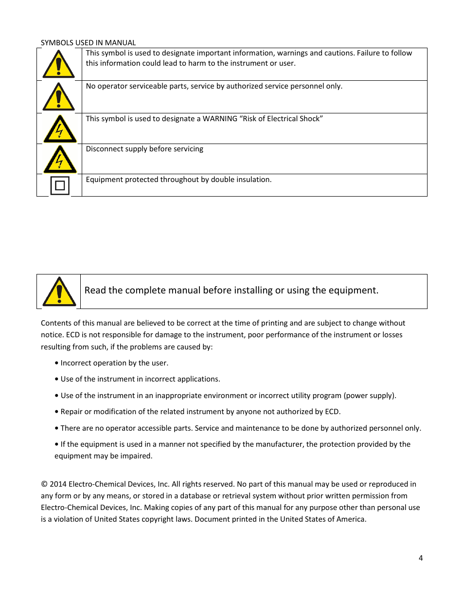 Electro-Chemical Devices (ECD) T80 User Manual | Page 5 / 75