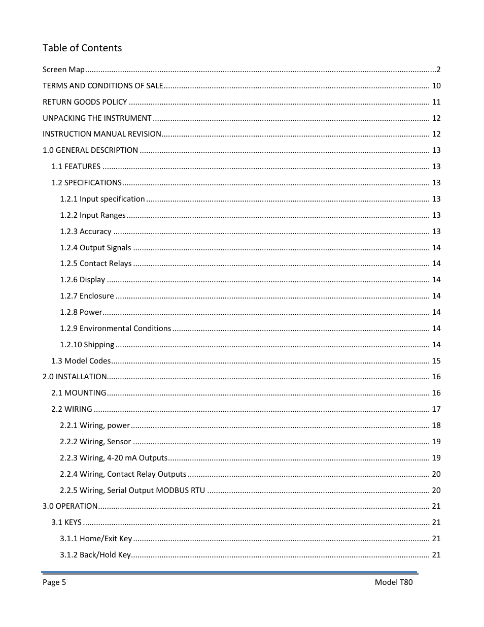 Electro-Chemical Devices (ECD) T80 User Manual | Page 6 / 75