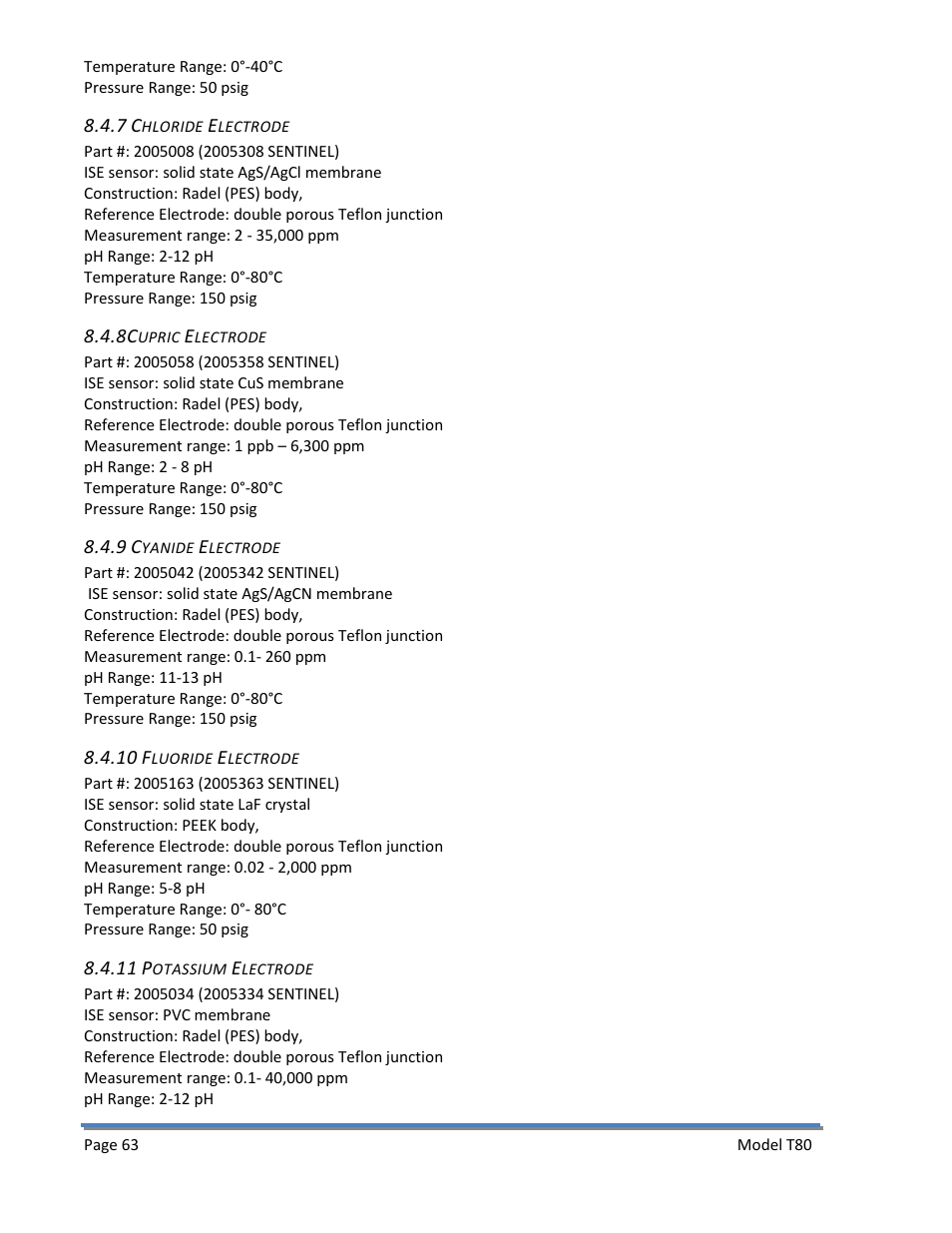 7 chloride electrode, 8cupric electrode, 9 cyanide electrode | 10 fluoride electrode, 11 potassium electrode | Electro-Chemical Devices (ECD) T80 User Manual | Page 64 / 75