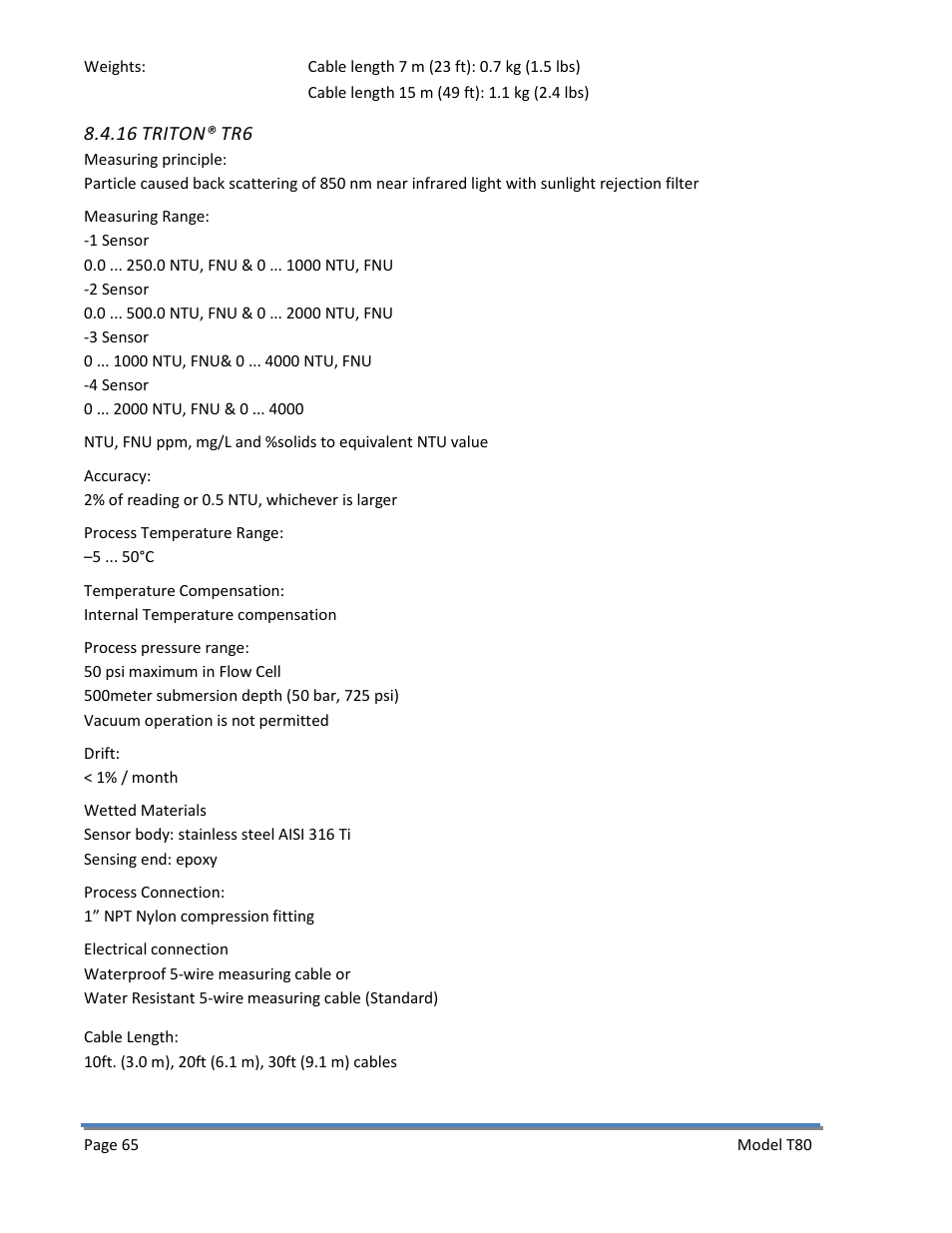 16 triton® tr6 | Electro-Chemical Devices (ECD) T80 User Manual | Page 66 / 75