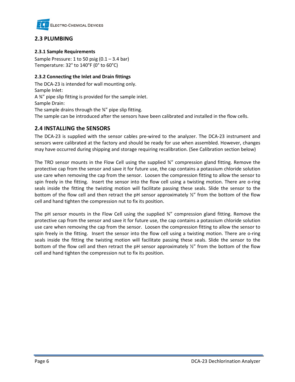 Electro-Chemical Devices (ECD) DCA-23 User Manual | Page 12 / 30