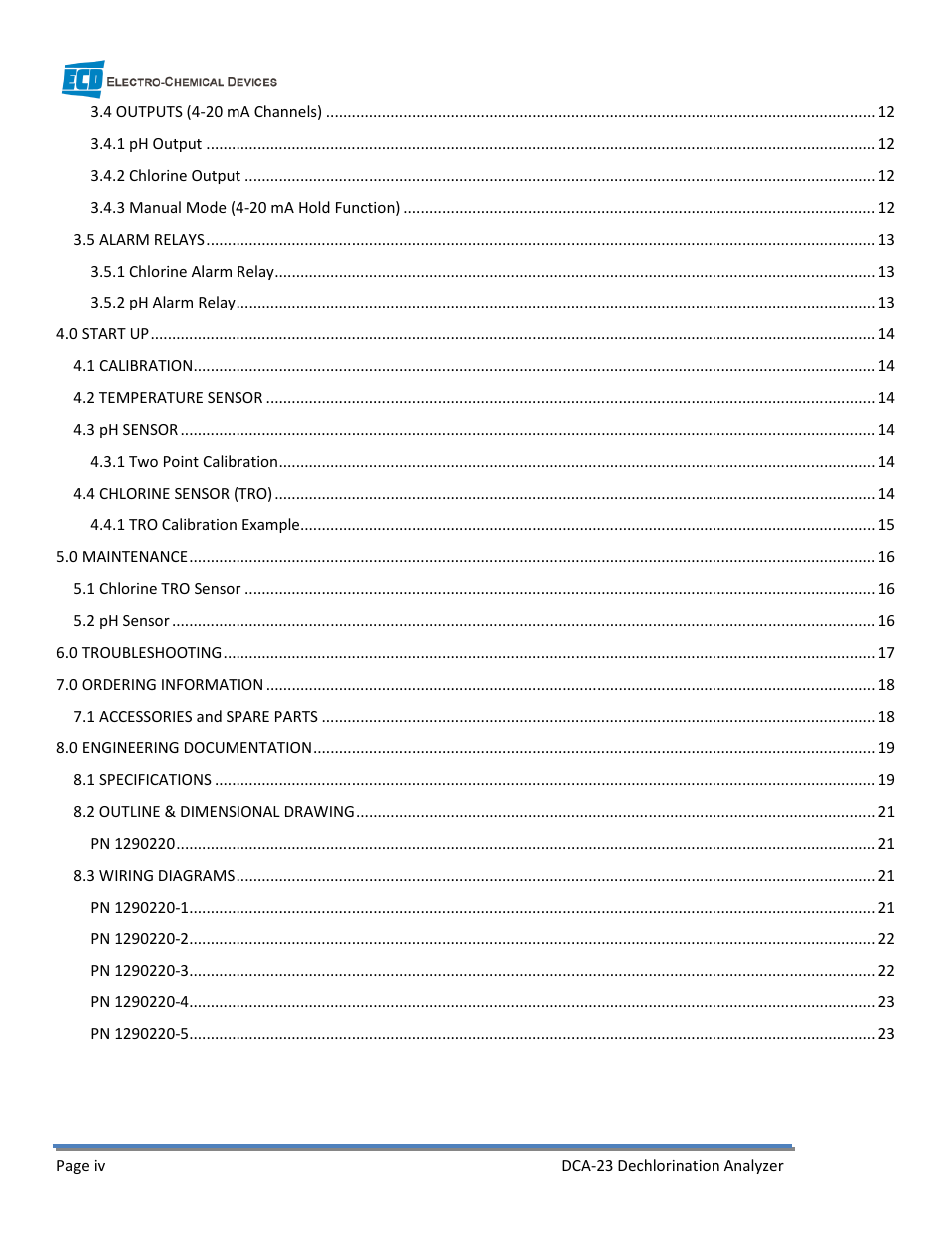 Electro-Chemical Devices (ECD) DCA-23 User Manual | Page 4 / 30