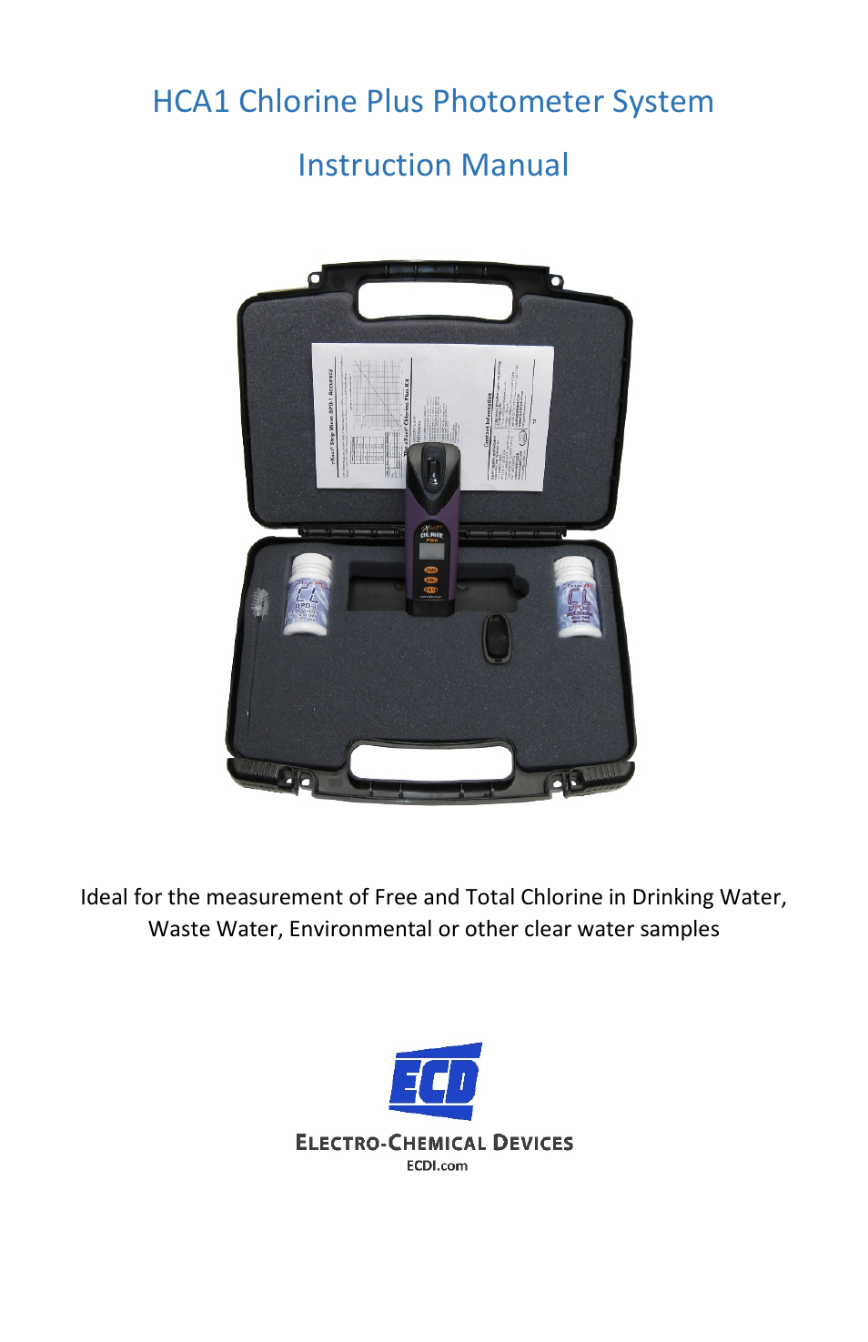 Electro-Chemical Devices (ECD) HCA1 User Manual | 12 pages