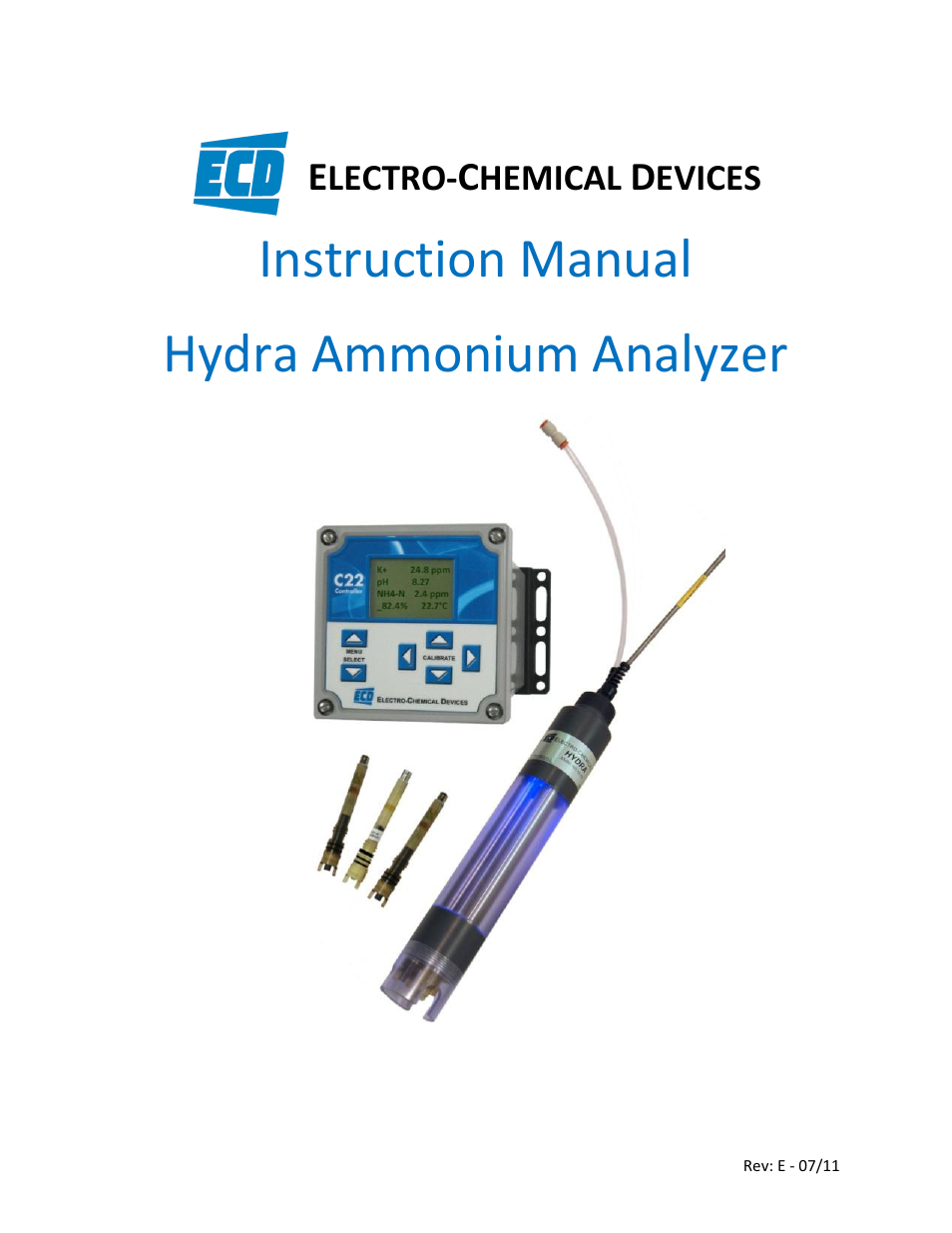 Electro-Chemical Devices (ECD) HYDRA Ammonium User Manual | 42 pages