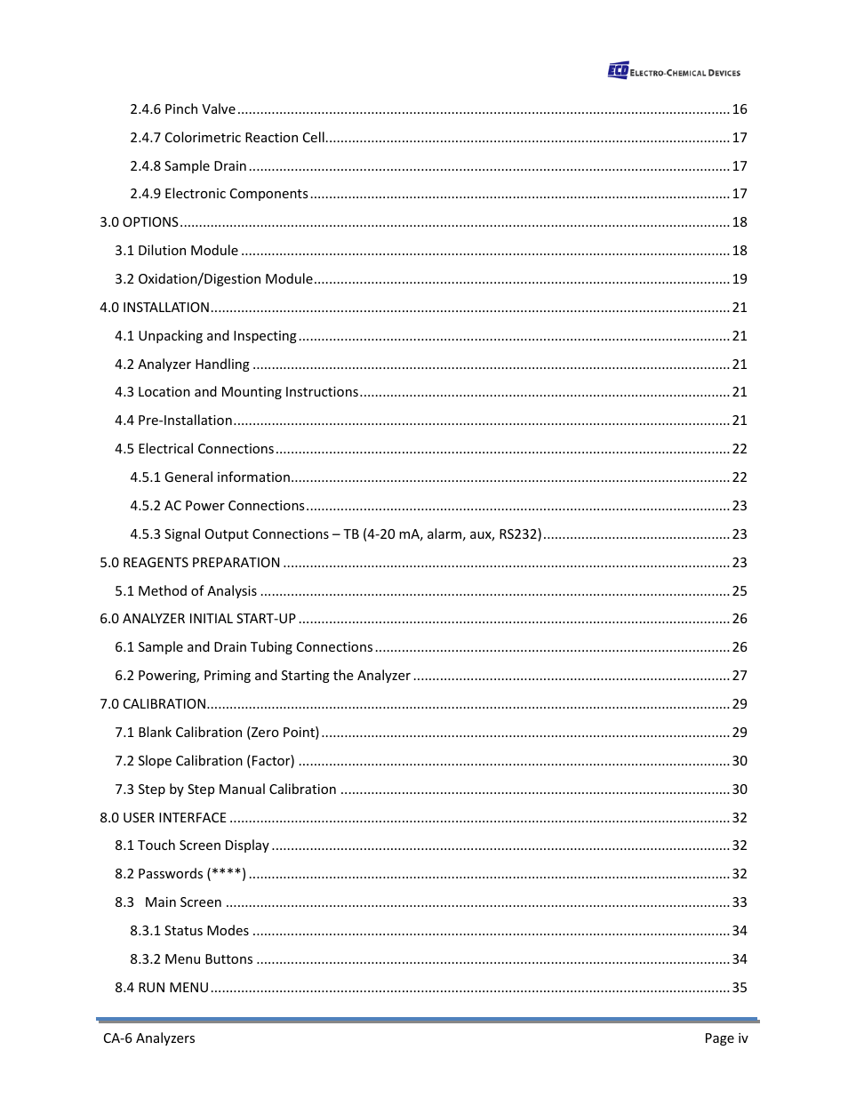 Electro-Chemical Devices (ECD) CA6 Hardness Analyzer User Manual | Page 4 / 83