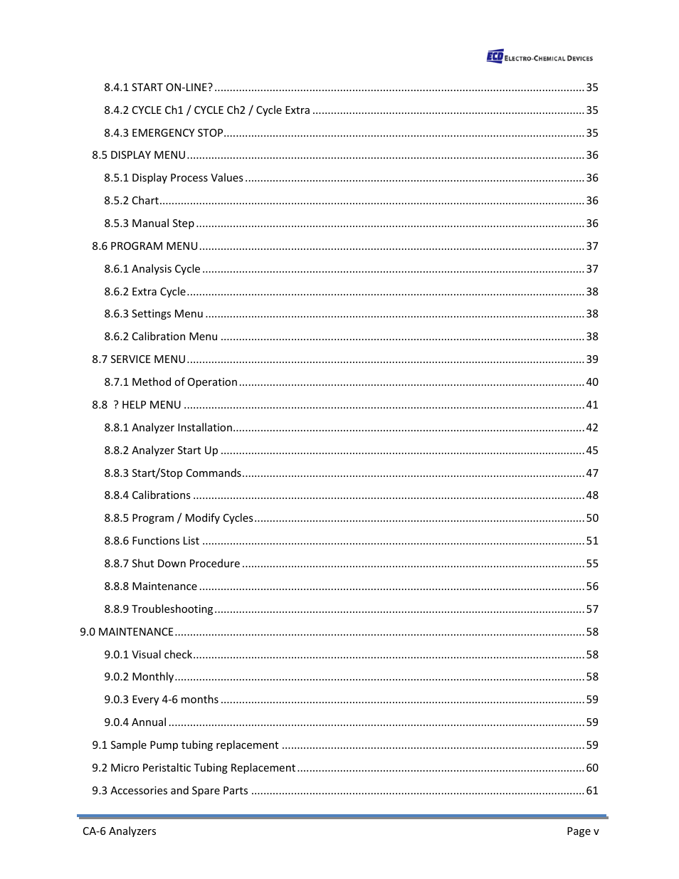 Electro-Chemical Devices (ECD) CA6 Hardness Analyzer User Manual | Page 5 / 83