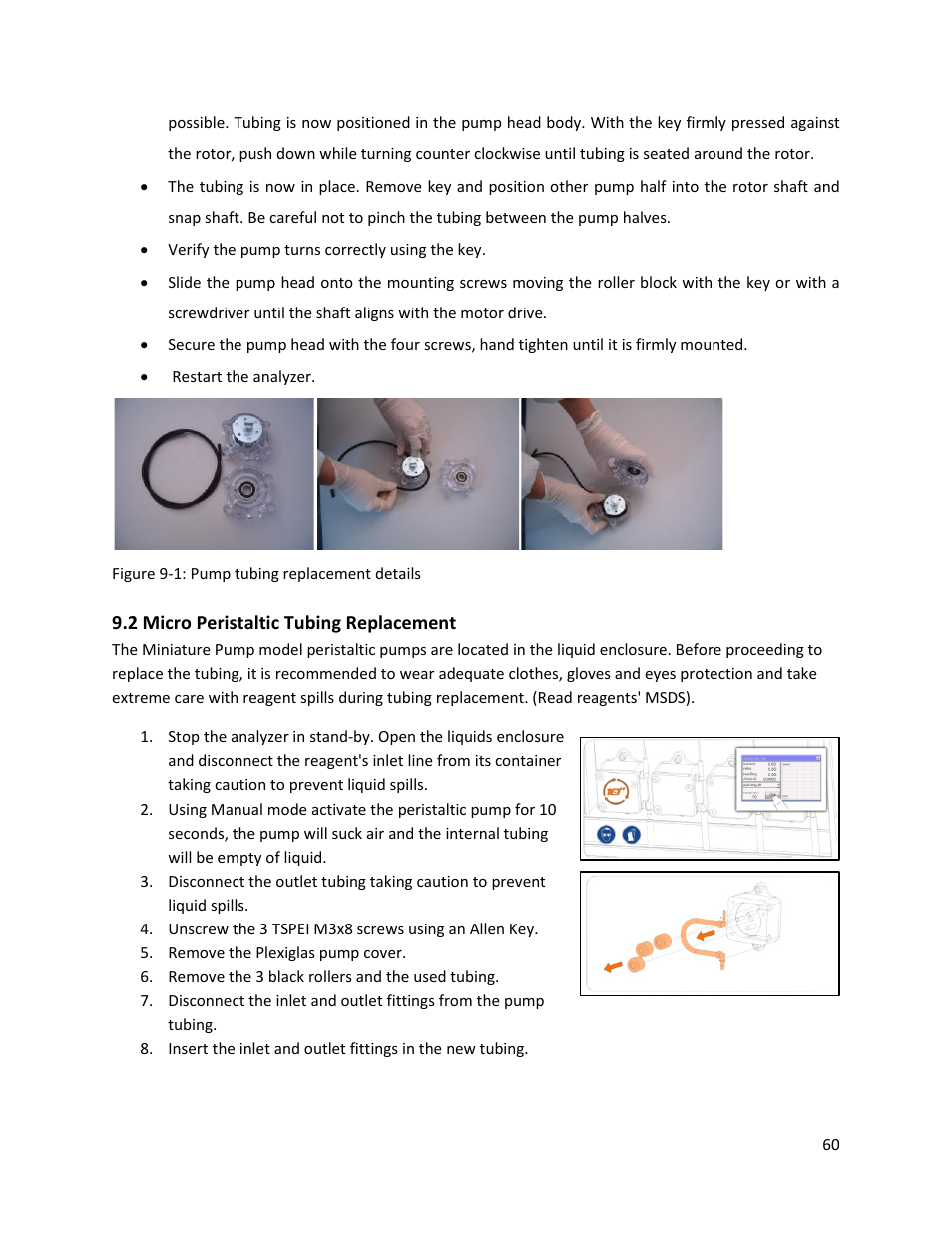 2 micro peristaltic tubing replacement | Electro-Chemical Devices (ECD) CA6 Hardness Analyzer User Manual | Page 71 / 83