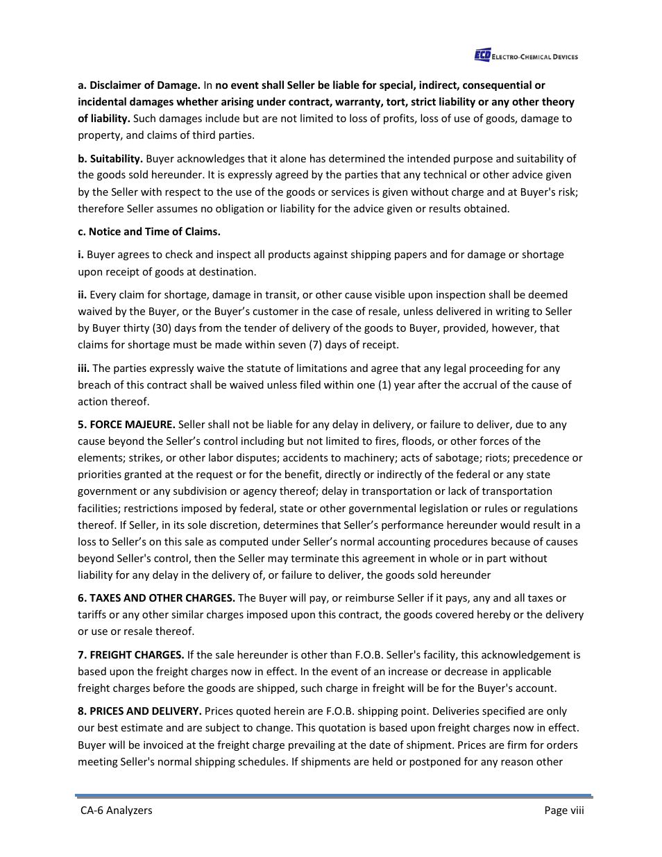 Electro-Chemical Devices (ECD) CA6 Hardness Analyzer User Manual | Page 8 / 83