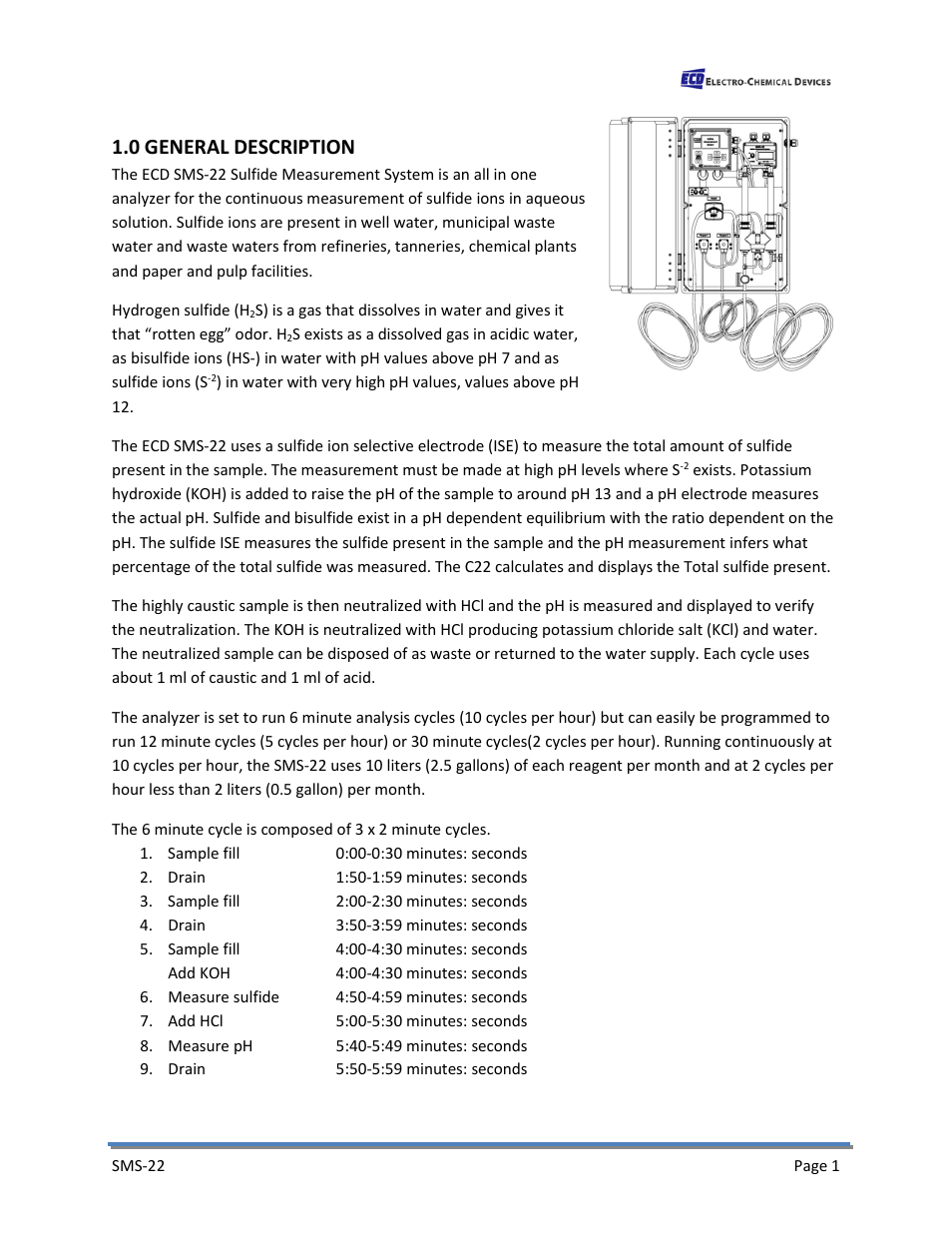 0 general description | Electro-Chemical Devices (ECD) SMS22 User Manual | Page 10 / 42