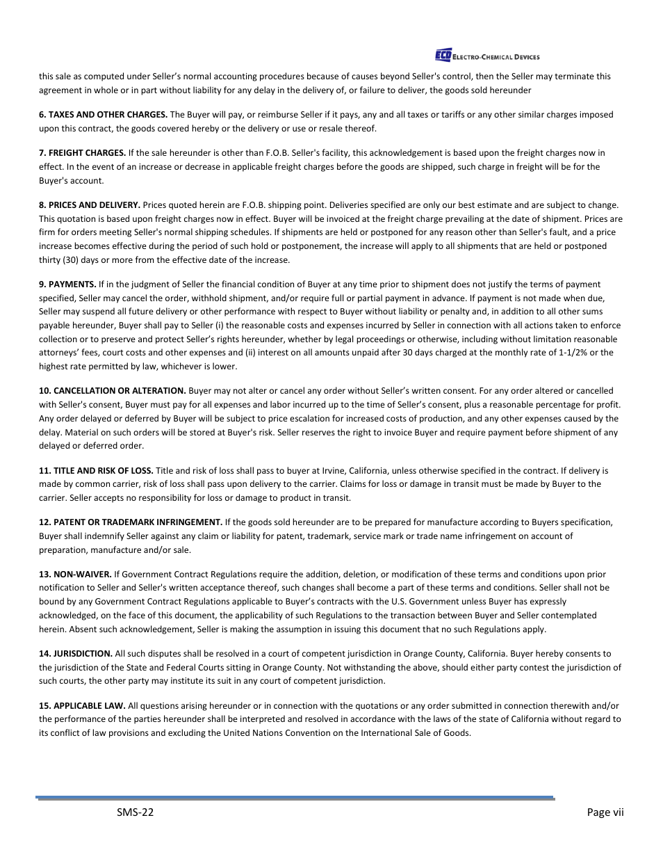 Electro-Chemical Devices (ECD) SMS22 User Manual | Page 7 / 42