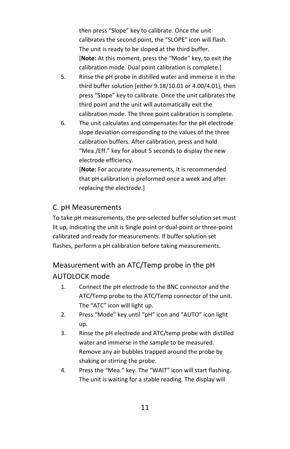 C. ph measurements | Electro-Chemical Devices (ECD) L20 User Manual | Page 11 / 20