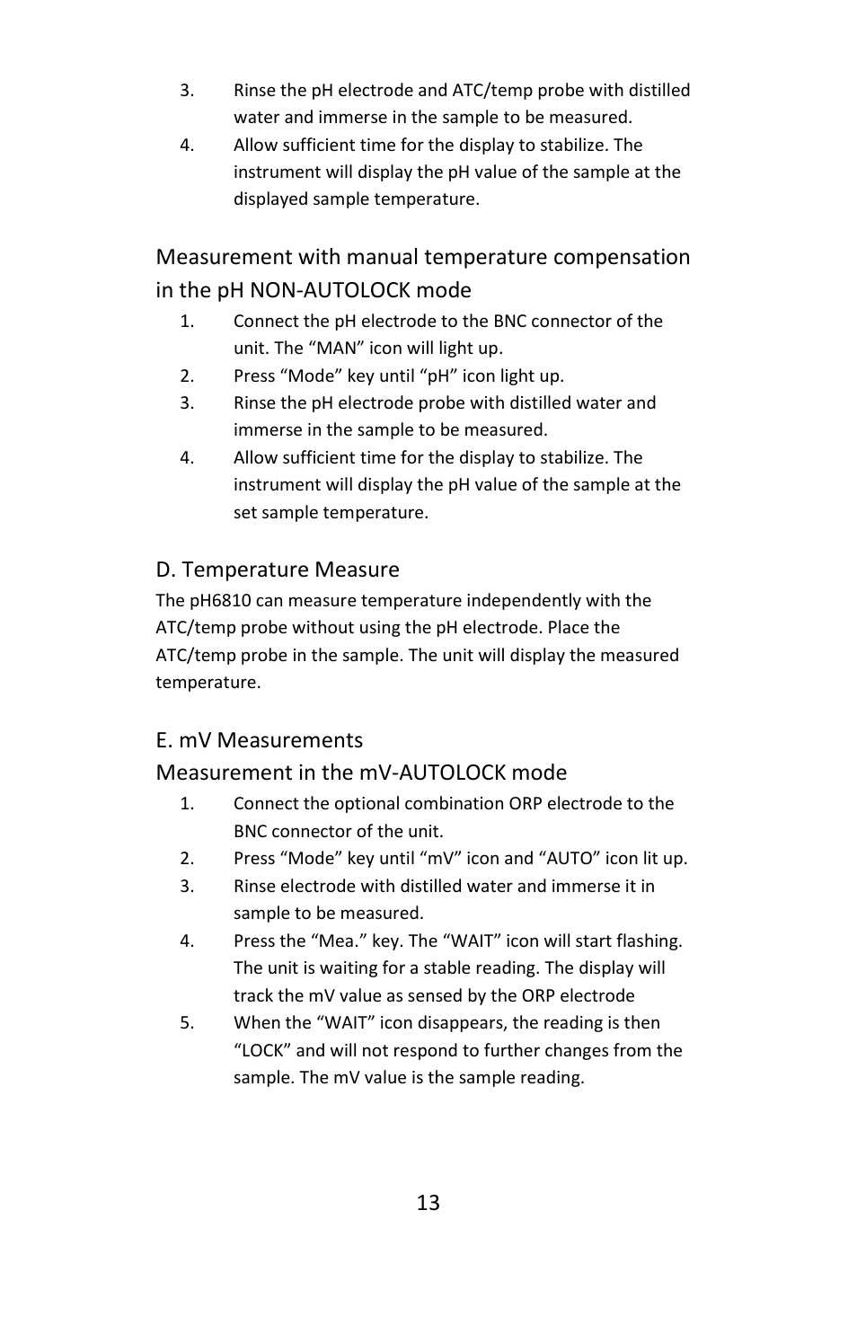 D. temperature measure | Electro-Chemical Devices (ECD) L20 User Manual | Page 13 / 20