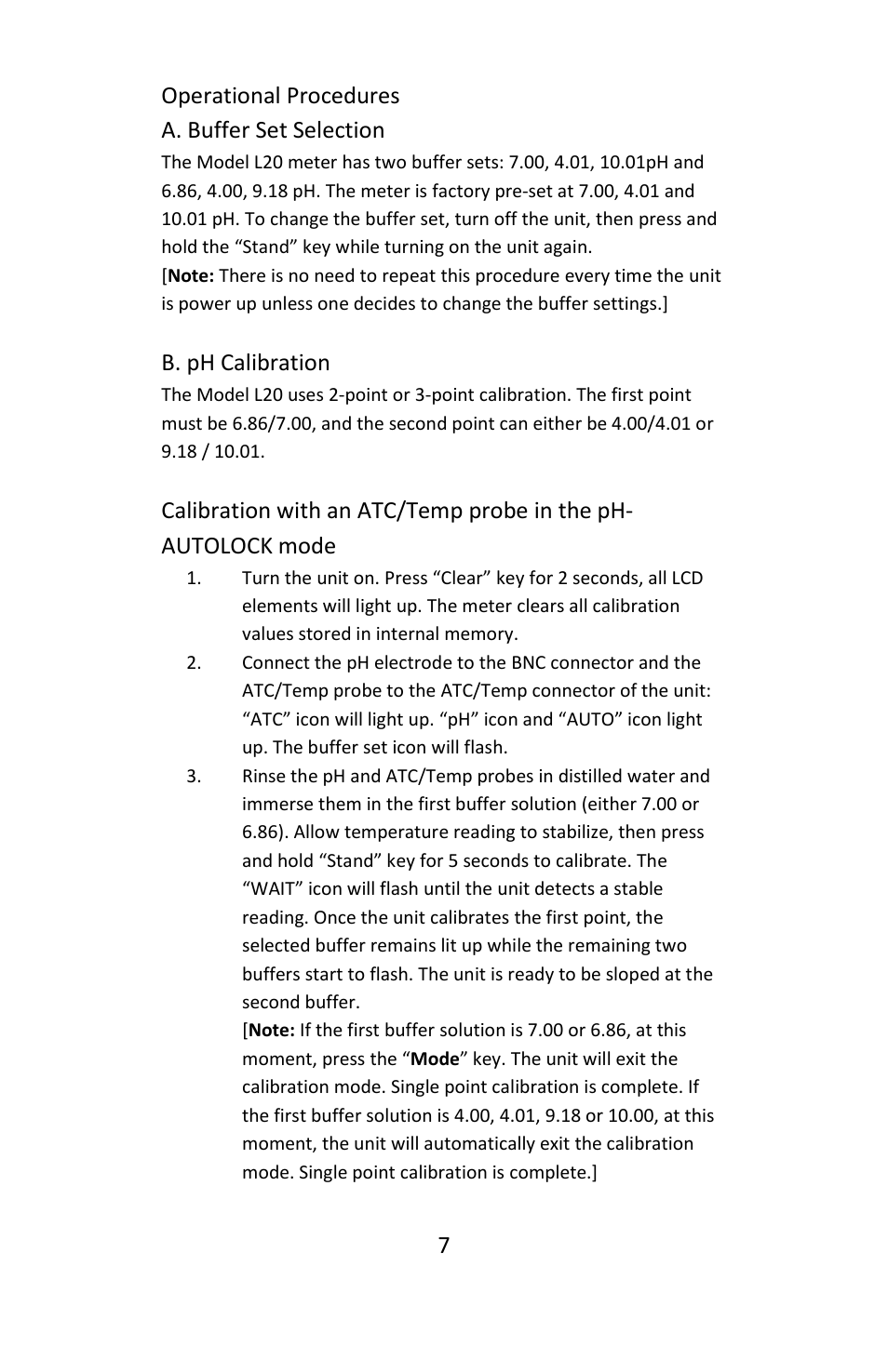 Electro-Chemical Devices (ECD) L20 User Manual | Page 7 / 20