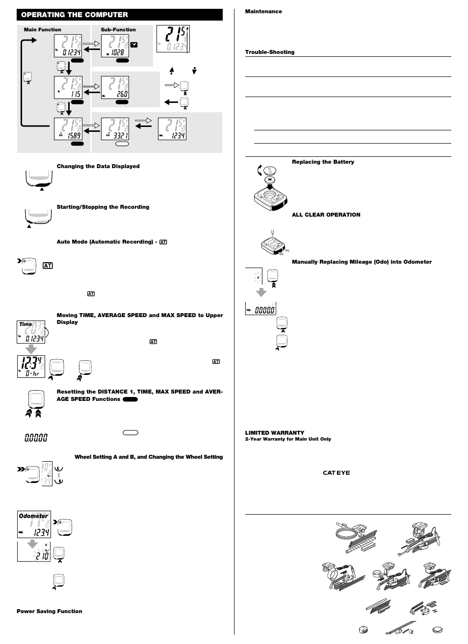 Operating the computer, Dst1, Dst2 | CatEye CC-ED200N User Manual | Page 2 / 2