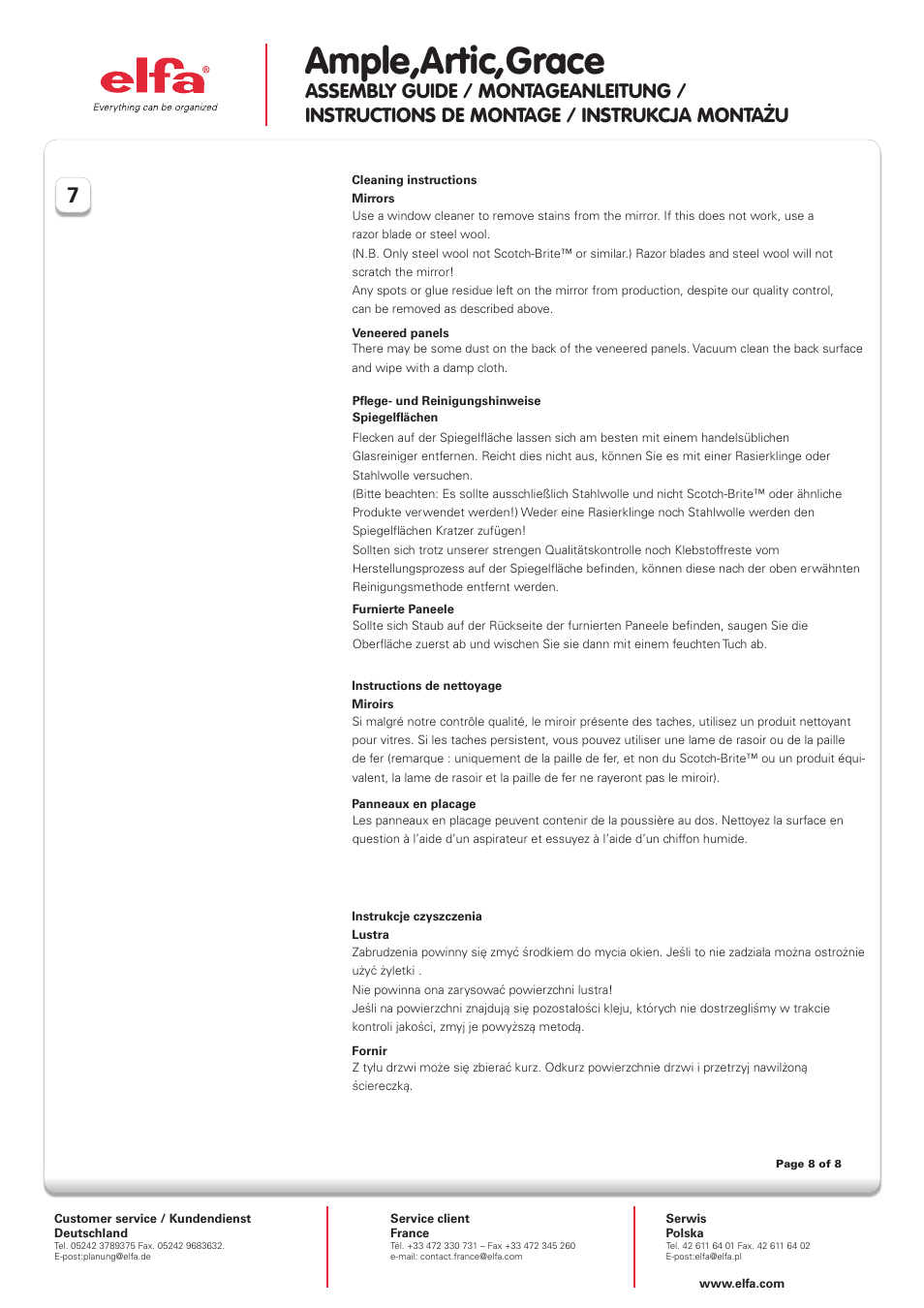 Ample,artic,grace | Elfa Artic User Manual | Page 8 / 8