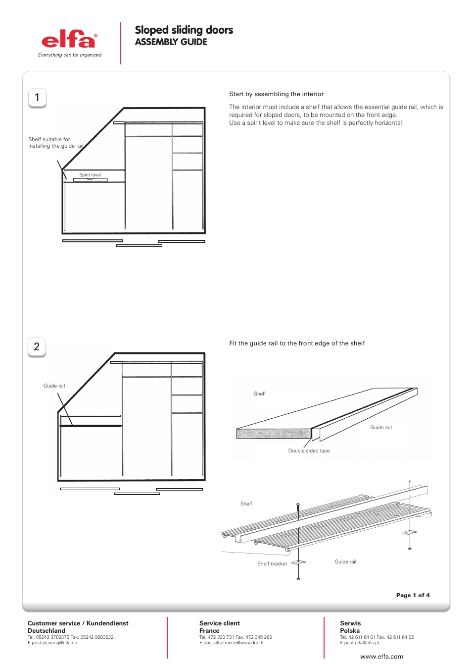 Elfa Artic sloped User Manual | 4 pages