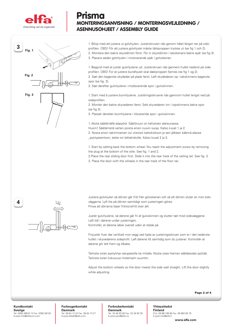 Prisma | Elfa Prisma User Manual | Page 2 / 4