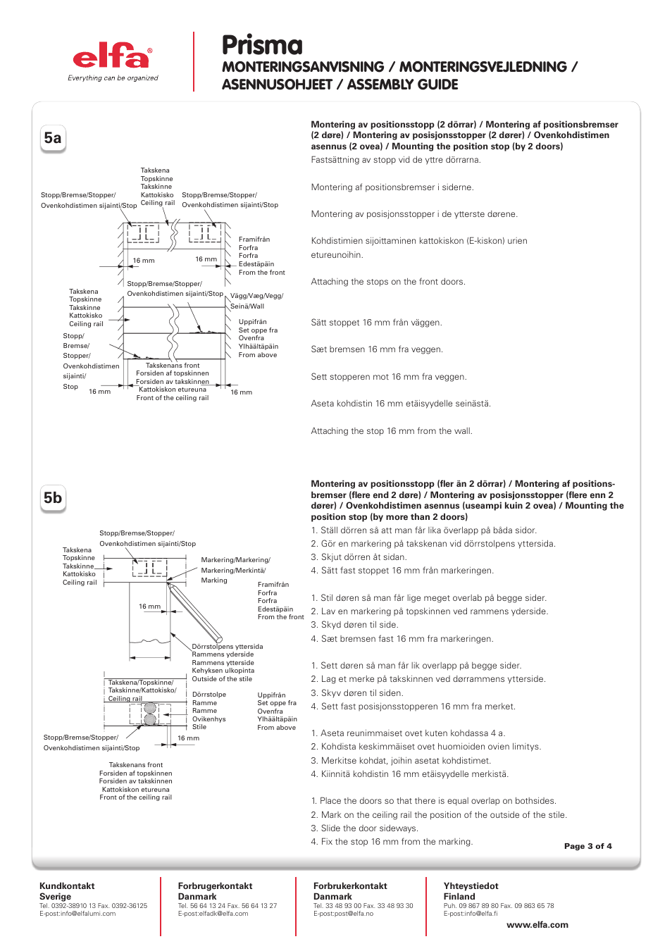 Prisma, 5a 5b | Elfa Prisma User Manual | Page 3 / 4