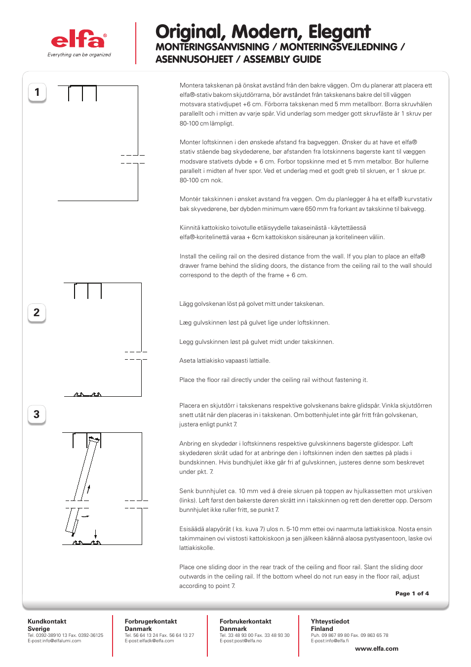 Elfa Original User Manual | 4 pages