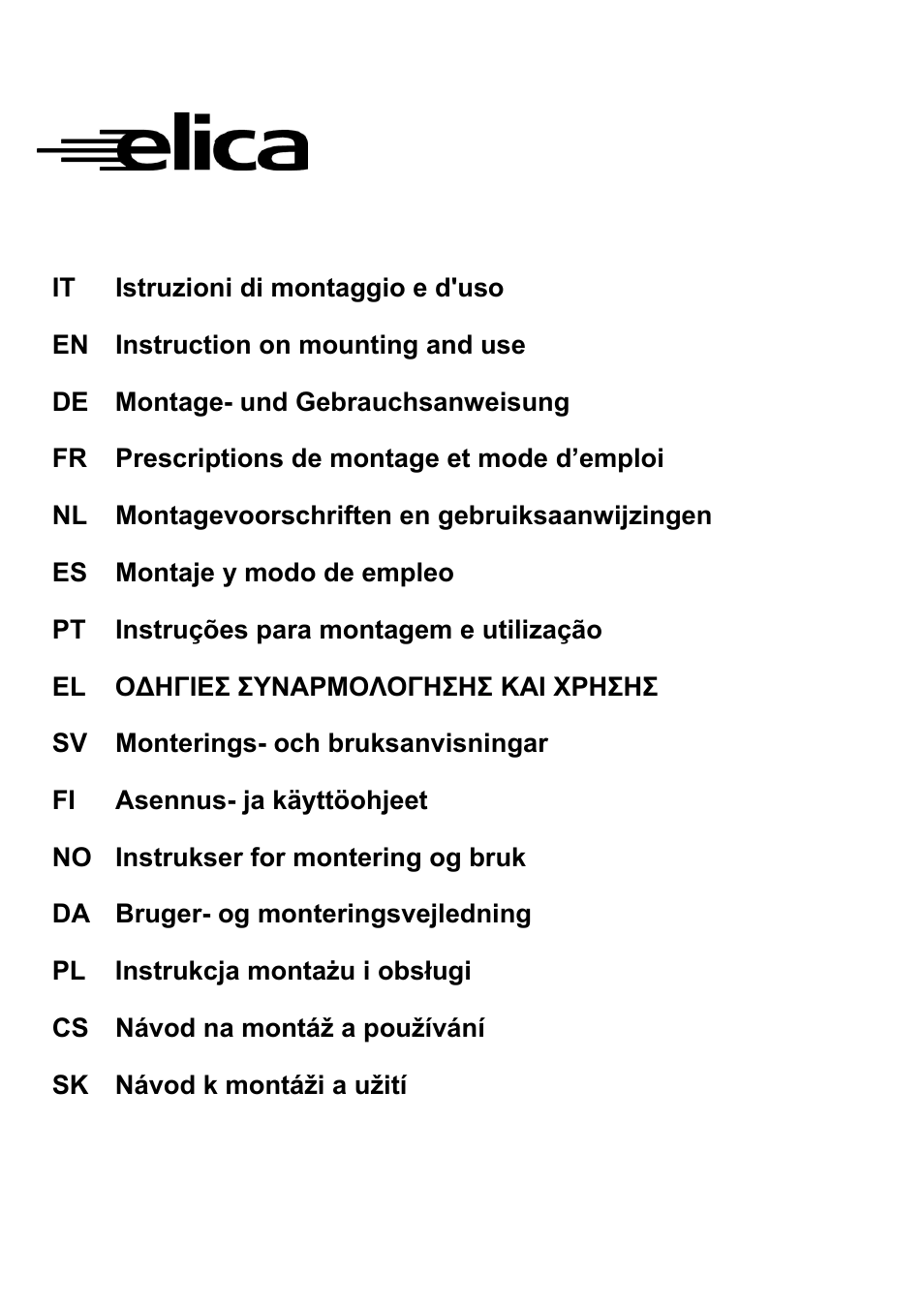 ELICA 35CC ISLAND User Manual | Page 57 / 172