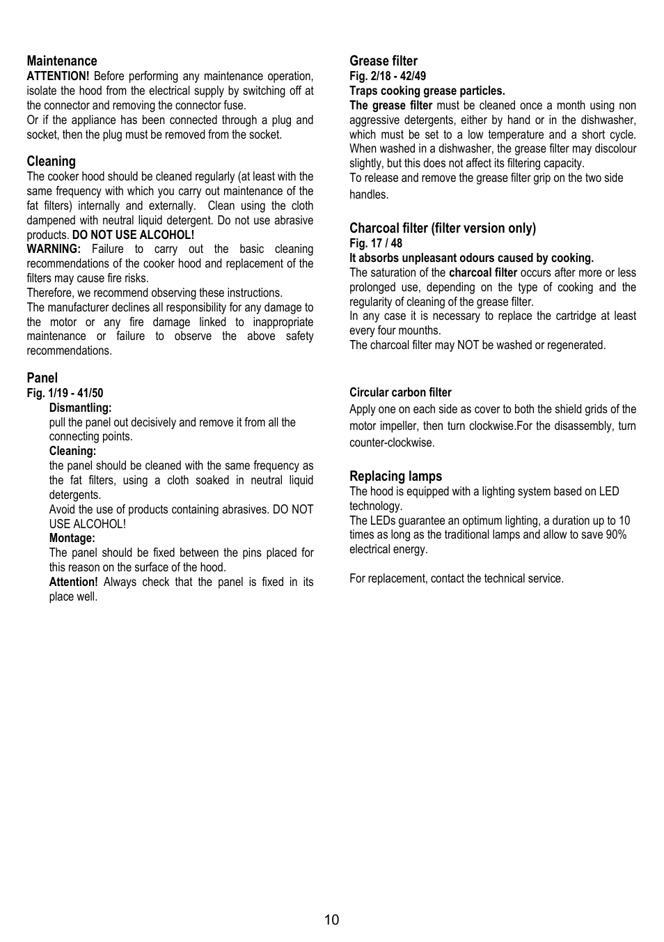 ELICA 35CC ISLAND User Manual | Page 66 / 172