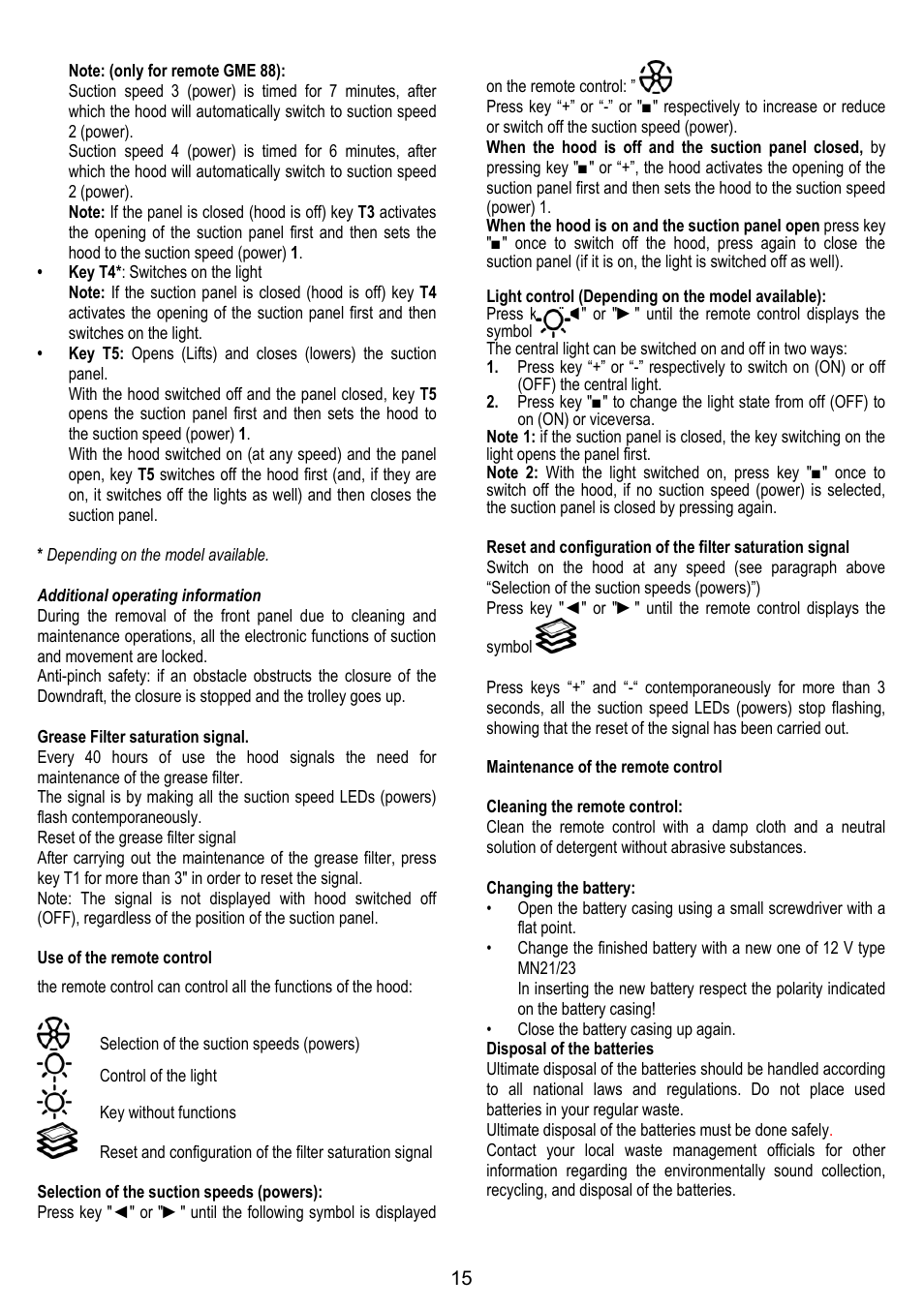 ELICA ADAGIO User Manual | Page 15 / 72