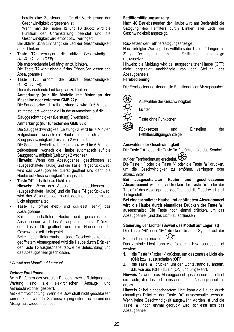 ELICA ADAGIO User Manual | Page 20 / 72