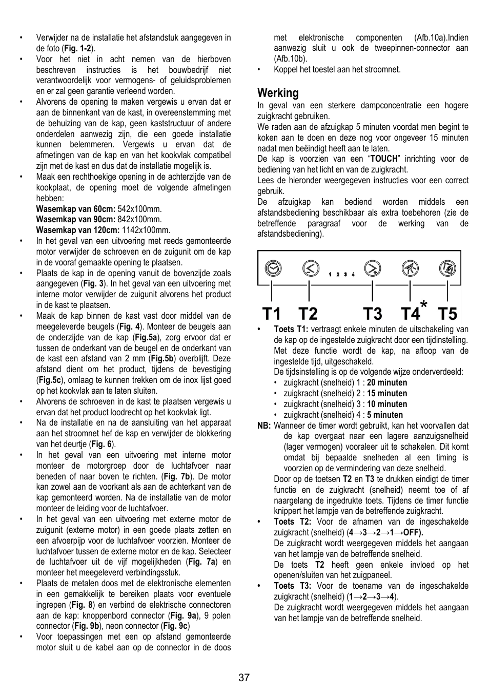 Werking | ELICA ADAGIO User Manual | Page 37 / 72