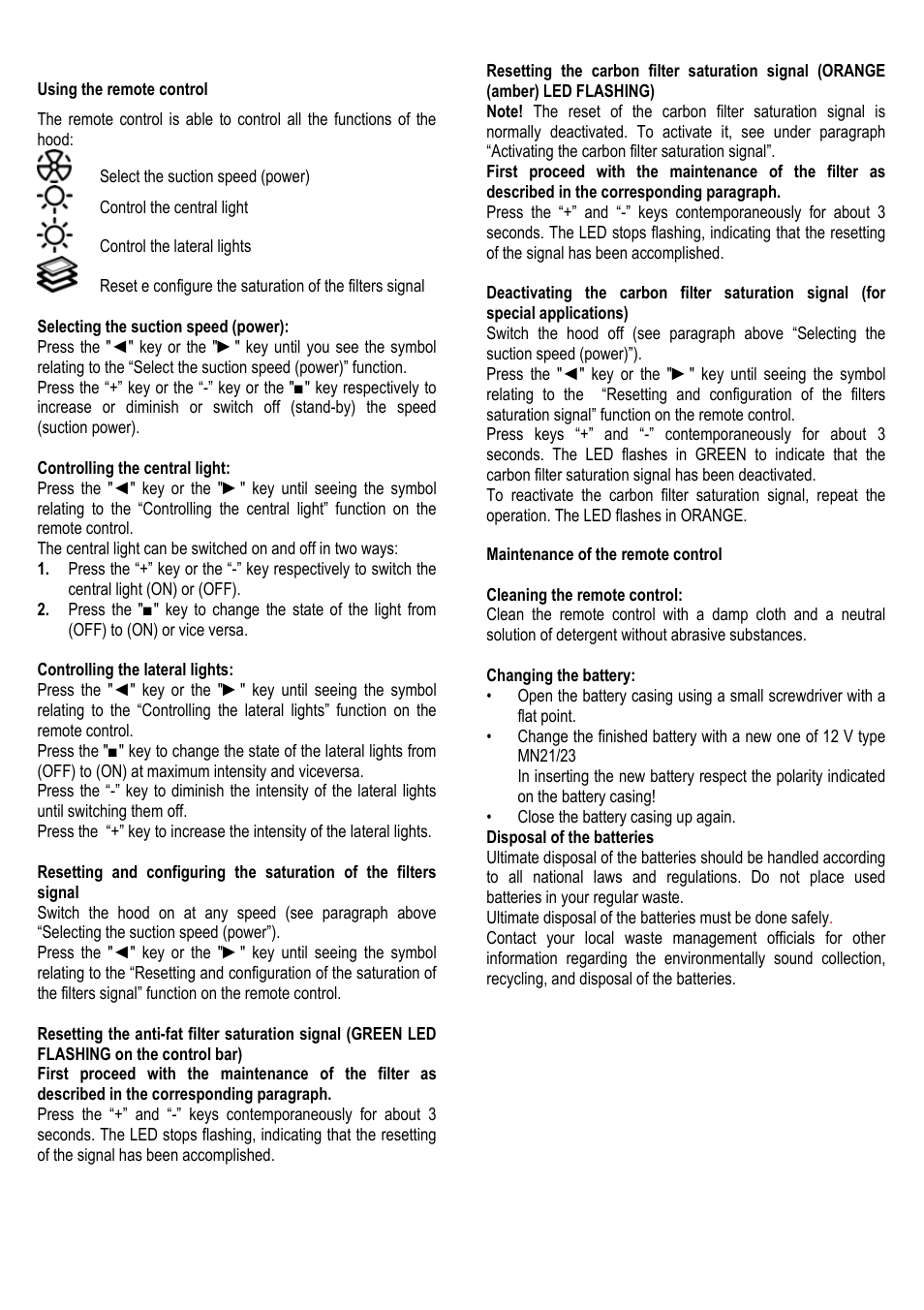 ELICA ALBA CUBO User Manual | Page 18 / 116