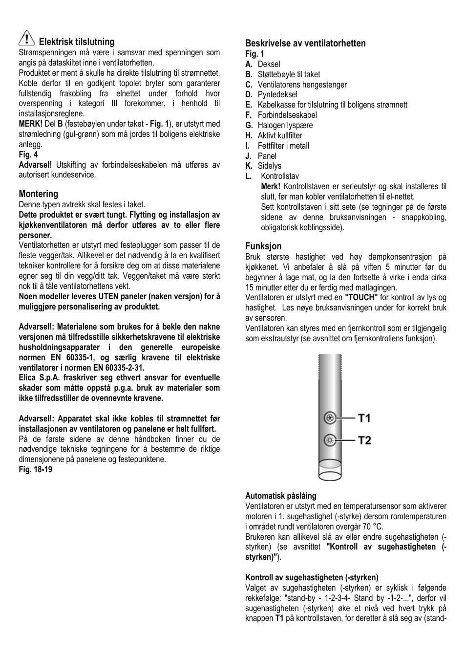 ELICA ALBA CUBO User Manual | Page 96 / 116