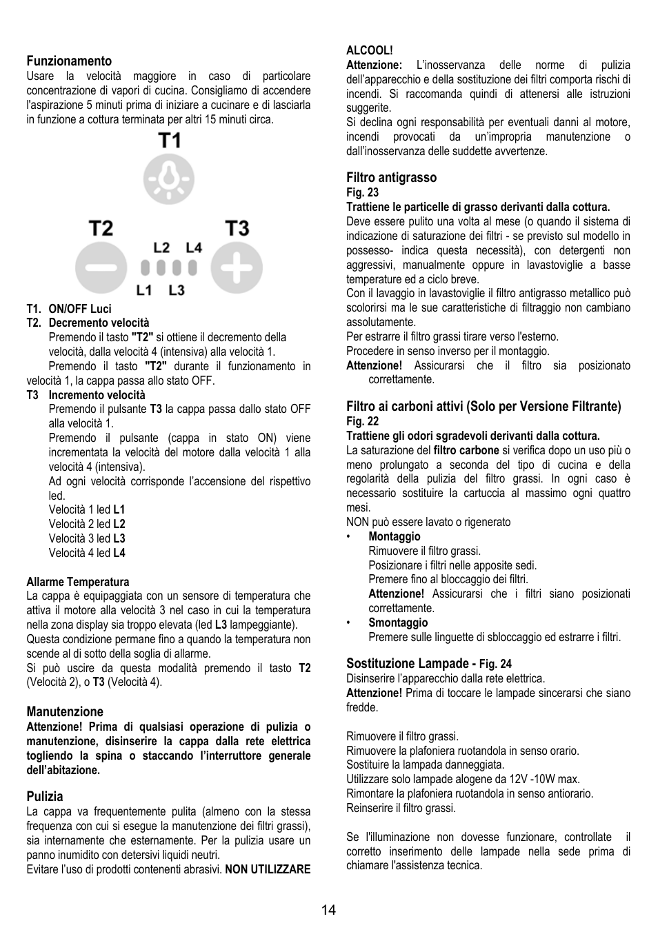 ELICA BUBBLE User Manual | Page 14 / 100