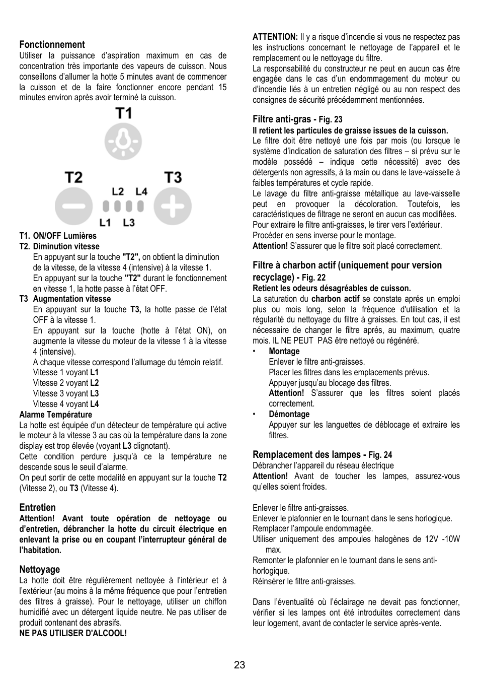 ELICA BUBBLE User Manual | Page 23 / 100