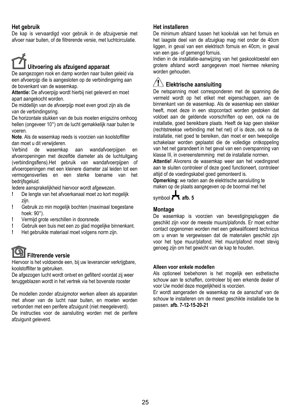 ELICA BUBBLE User Manual | Page 25 / 100