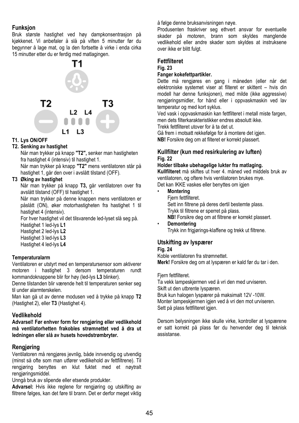 ELICA BUBBLE User Manual | Page 45 / 100