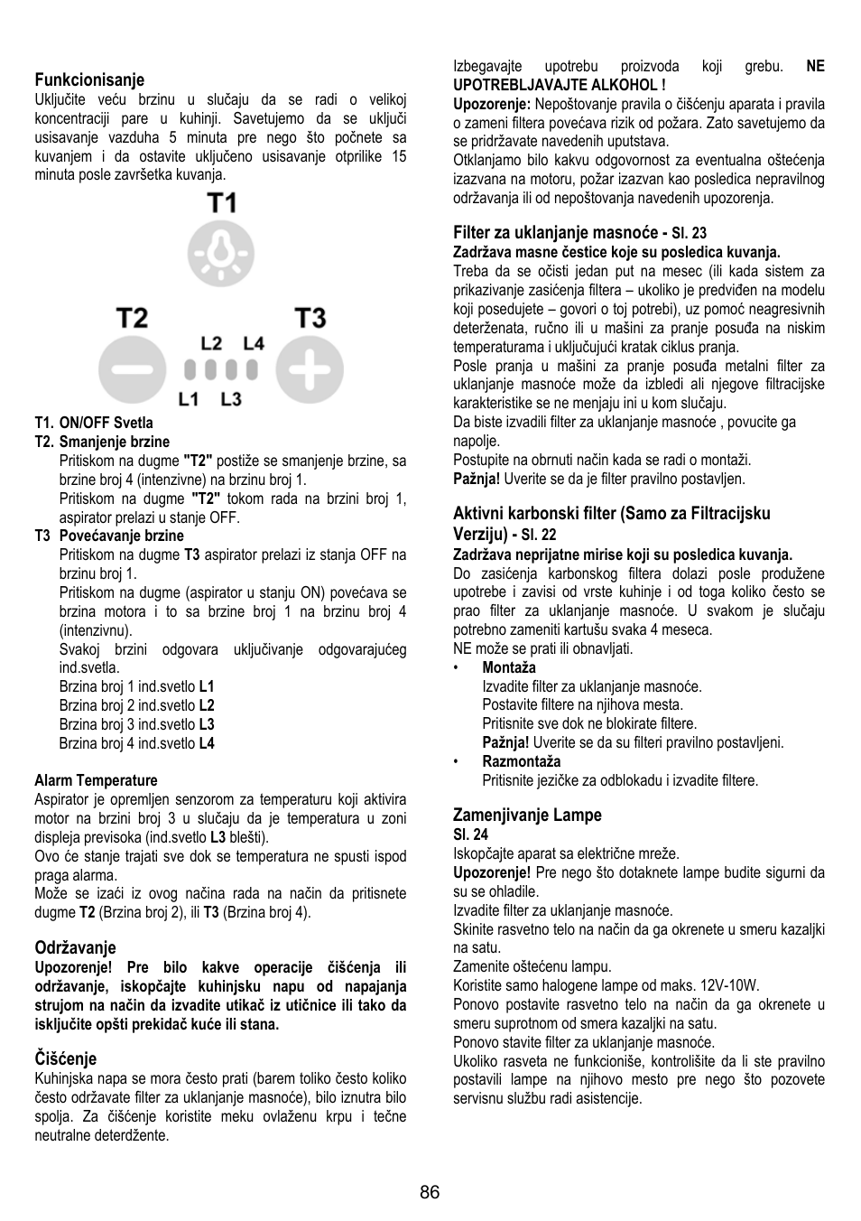 ELICA BUBBLE User Manual | Page 86 / 100