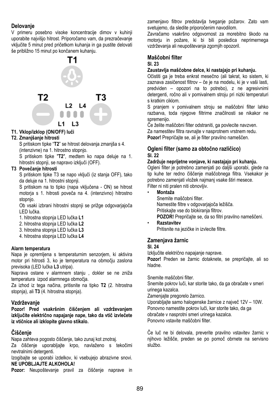 ELICA BUBBLE User Manual | Page 89 / 100