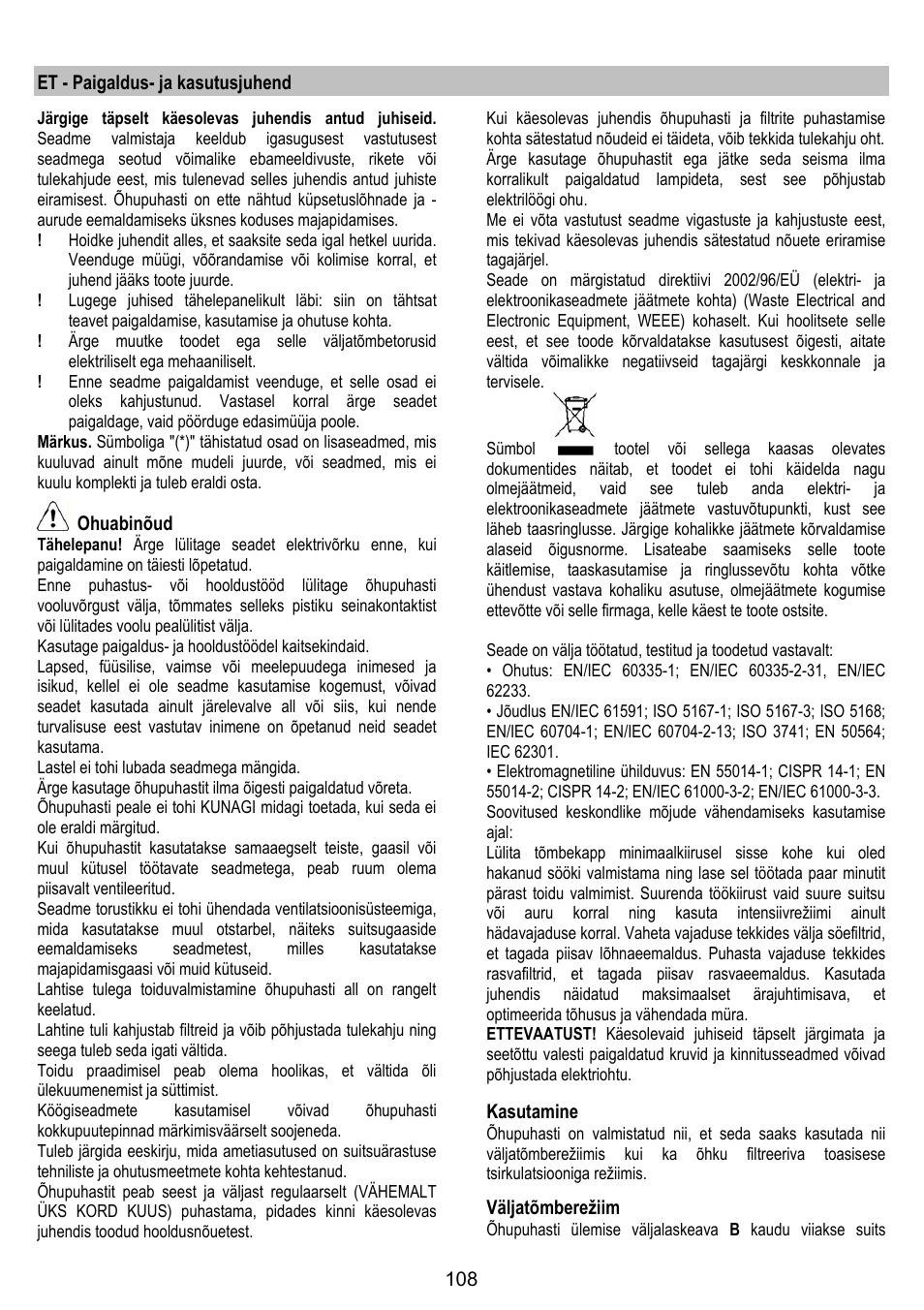 ELICA CHROME User Manual | Page 108 / 148