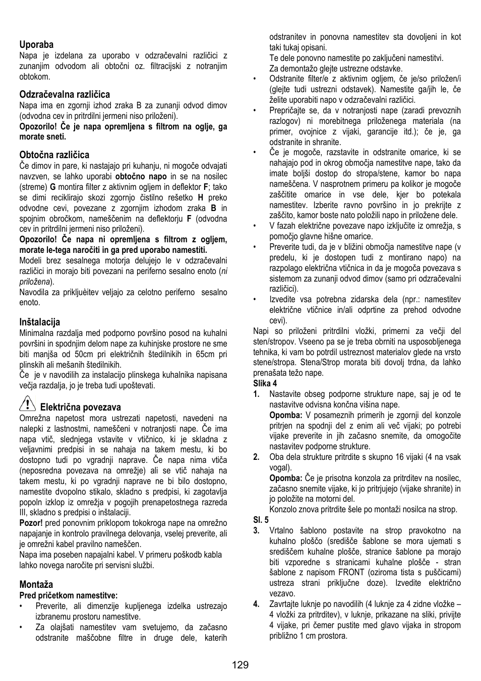 ELICA CHROME User Manual | Page 129 / 148